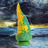 Creature Cocks Monstropus Tentacled Monster Silicone Dildo - Green/Yellow/Blue