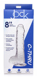 UNCUT Jock C-Thru Dildo w. Balls - 8 Inch