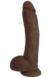JOCK 10 Inch Dildo with Balls - Brown