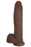 JOCK 11 Inch Dildo with Balls - Brown