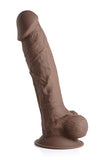 8.5 Inch Fleshstixxx Moldable Silicone Dildo w. Balls - Dark tone