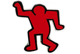 KEITH HARING DANCING MAN PIN - RED