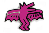 KEITH HARING BAT DOG PIN - PINK