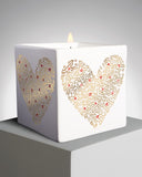 Keith Haring Gold Pattern Heart Candle