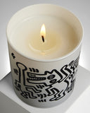 Keith Haring White/Black Drawing Candle