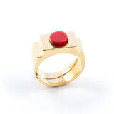 Red Circle Ring Gold by Jonathan Johnson