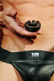 Cock Lug Lugged Cock Ring - Black