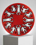 Keith Haring PORCELAIN and platinum PLATE "White on Red"