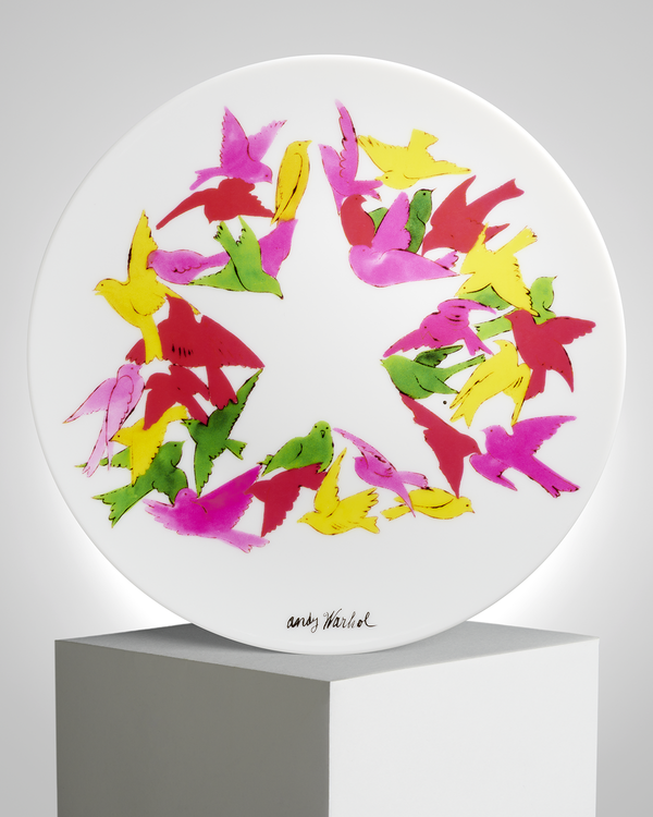ANDY WARHOL PORCELAIN PLATE -  BIRDS - CHRISTMAS COLLECTION