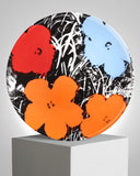 ANDY WARHOL PORCELAIN PLATE - FLOWERS - Blue / Orange / Red