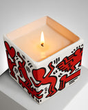 KEITH HARING "RED ON WHITE" SQUARE PERFUMED CANDLE