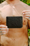 COMME DES GARÇONS EMBOSSED ROOTS POUCH WALLET BLACK