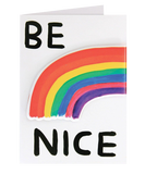 Be Nice Puffy Sticker Card - Third Drawer Down X David Shrigley