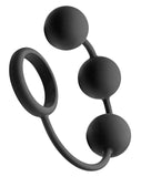 Tom of Finland Silicone Cock Ring With 3 Weighted Anal Balls