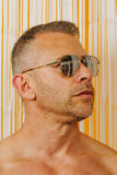 TOM OF FINLAND SUNGLASSES SILVER WITH SILVER LENSES