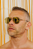 TOM OF FINLAND SUNGLASSES GOLD WITH GOLD LENSES