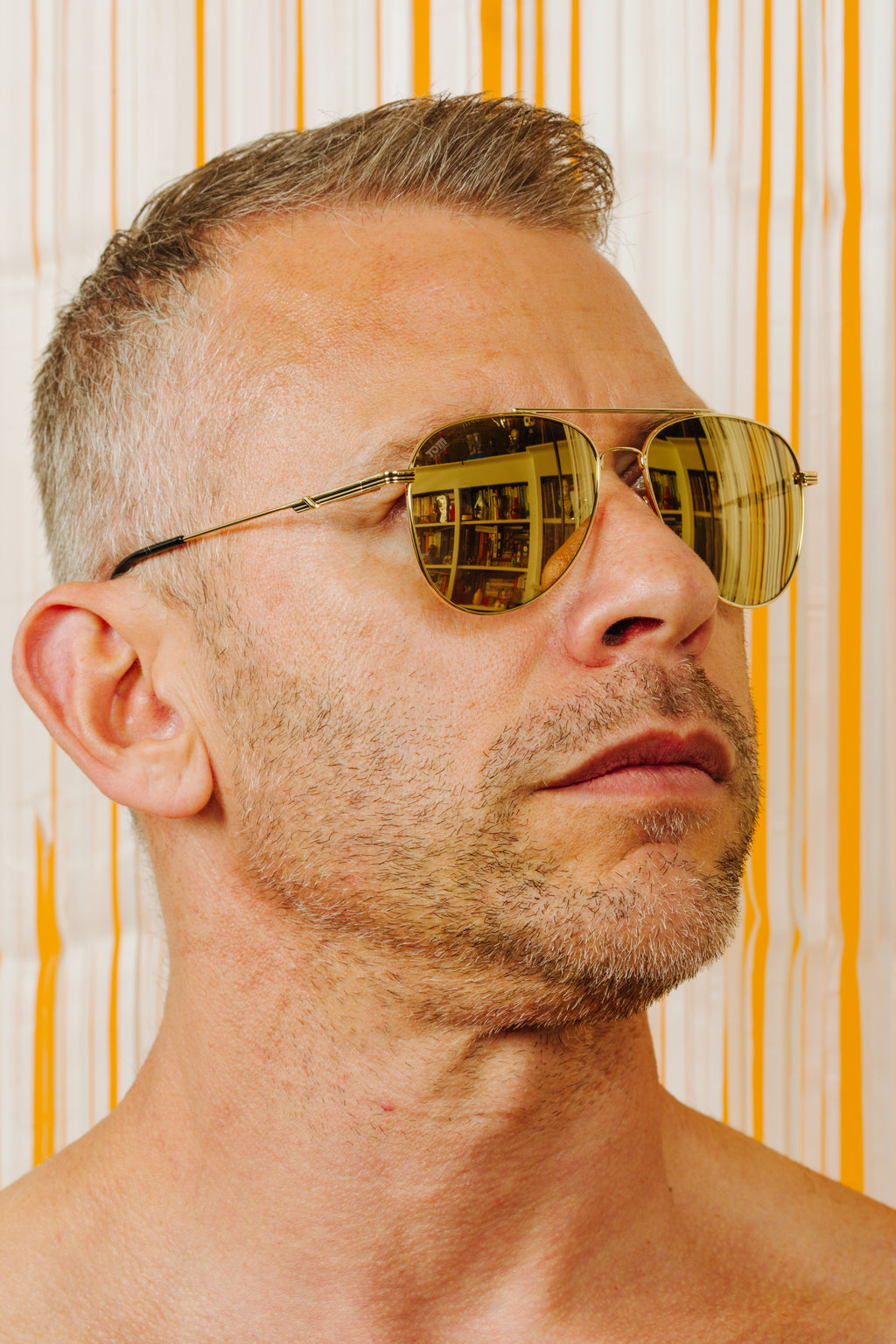 TOM OF FINLAND SUNGLASSES GOLD WITH GOLD LENSES