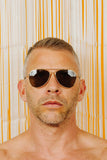 TOM OF FINLAND SUNGLASSES GOLD WITH BLACK LENSES