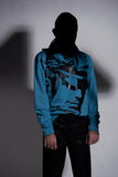 TOM OF FINLAND x WE ARE SPASTOR BIKER HEAD SWEATSHIRT - SEA BLUE