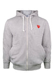 COMME des GARÇONS PLAY GRAY ZIP-UP HOODIE